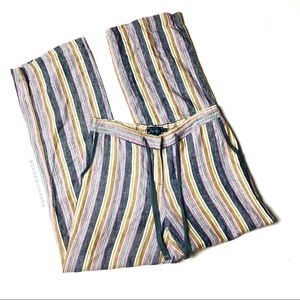 Anthropologie Boden Striped Linen Pants 8 Regular